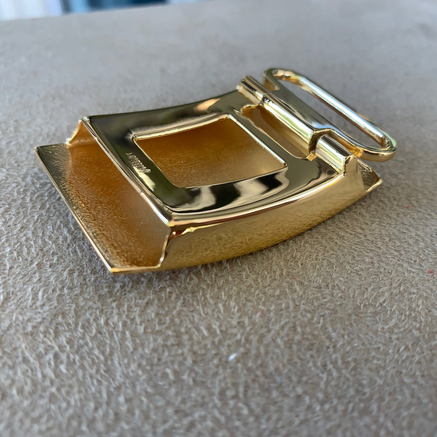 Gold Vermeil Belt Buckle | Strap Size: 1 1/4" | Sterling Silver Belt Buckle with 24 Karat Vermeil | Monogram Hand Engraved | Made in the USA.