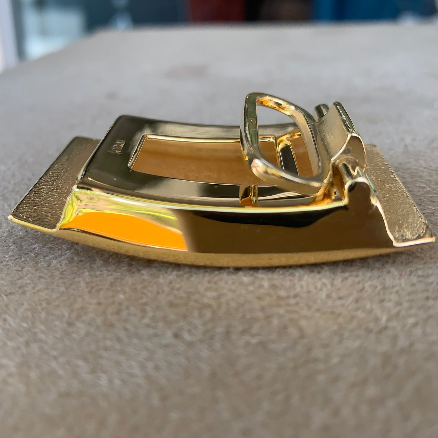 Gold Vermeil Belt Buckle | Strap Size: 1 1/4" | Sterling Silver Belt Buckle with 24 Karat Vermeil | Monogram Hand Engraved | Made in the USA.