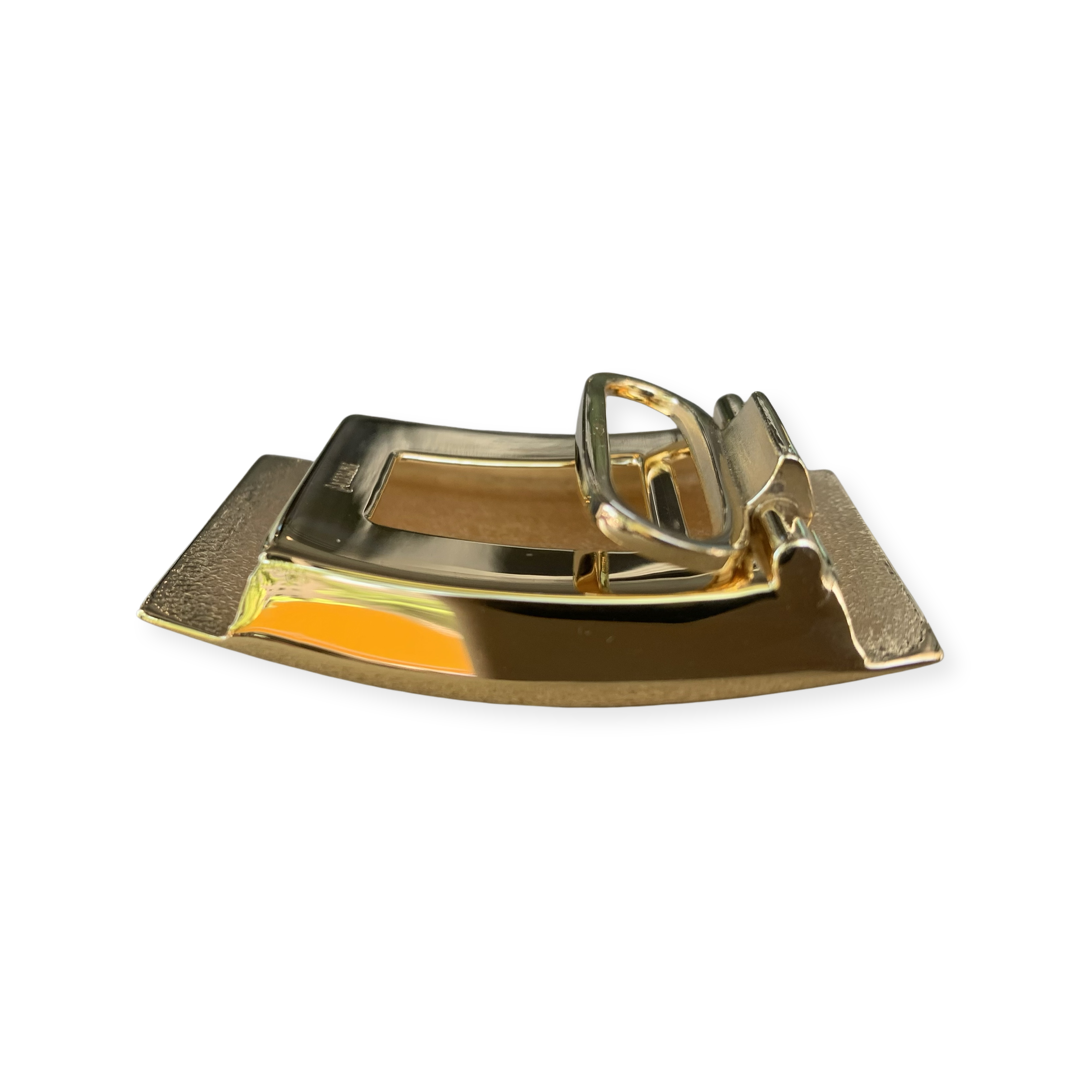 Gold Vermeil Belt Buckle | Strap Size: 1 1/4" | Sterling Silver Belt Buckle with 24 Karat Vermeil | Monogram Hand Engraved | Made in the USA.