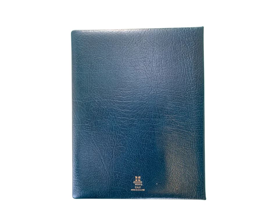 Leather Notebook, Guest Book, Journal | 10 by 8 inches | Vertical | Padded Cover | Buffalo Embossed Calf | Blank Pages | Charing Cross