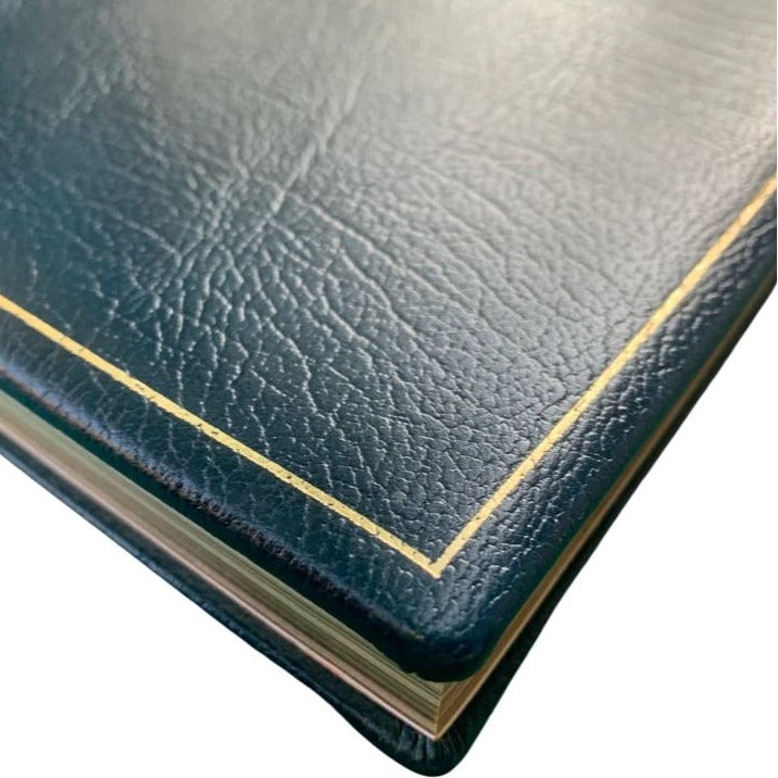 Leather Notebook, Guest Book, Journal | 10 by 8 inches | Vertical | Padded Cover | Buffalo Embossed Calf | Blank Pages | Charing Cross