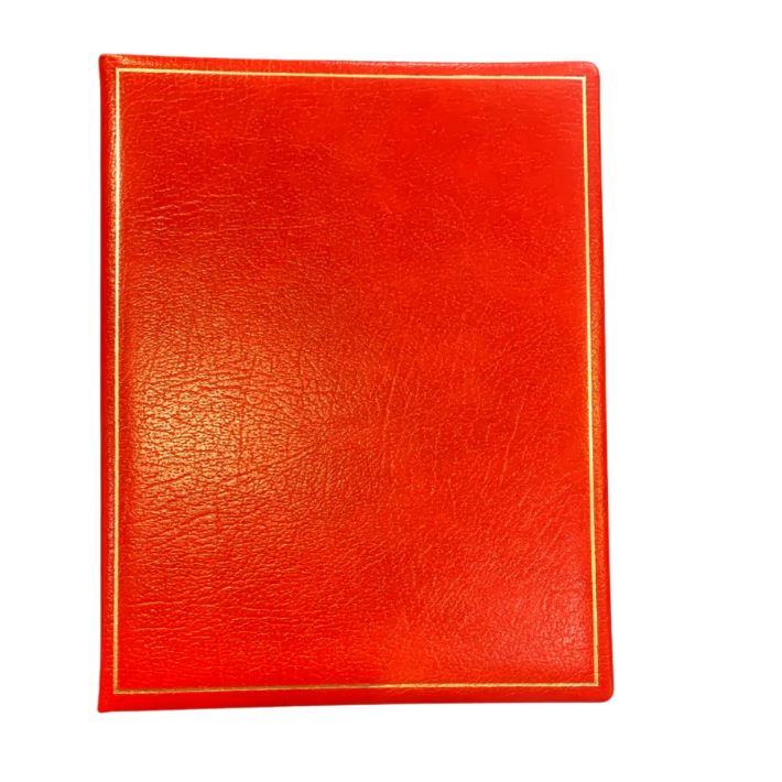 Leather Notebook, Guest Book, Journal | 10 by 8 inches | Vertical | Padded Cover | Buffalo Embossed Calf | Blank Pages | Charing Cross