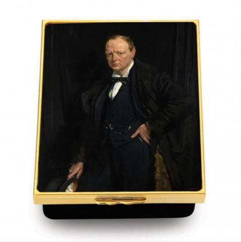 Halcyon Days Winston Churchill by Sir William Newenham Montague Orpen Enamel Box-Prestige Box-Sterling-and-Burke