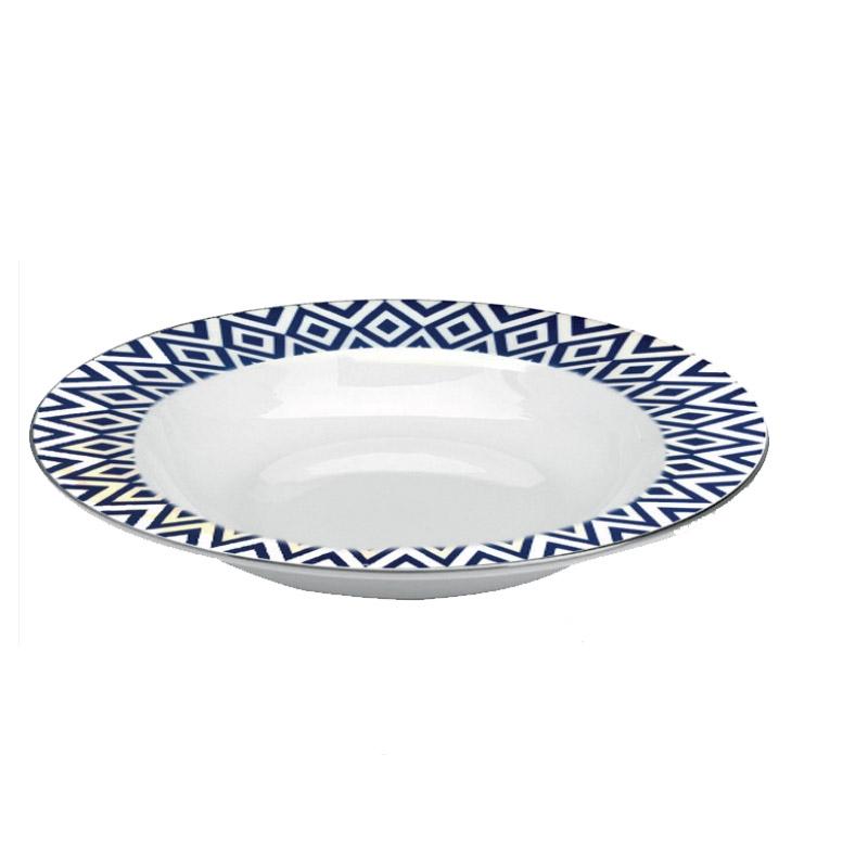 Halcyon Days Aragon Midnight 9" Soup Dish-Bone China-Sterling-and-Burke