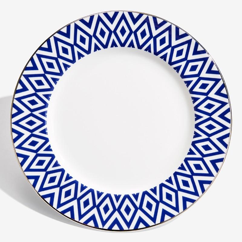Halcyon Days Aragon Midnight 6" Plate-Bone China-Sterling-and-Burke