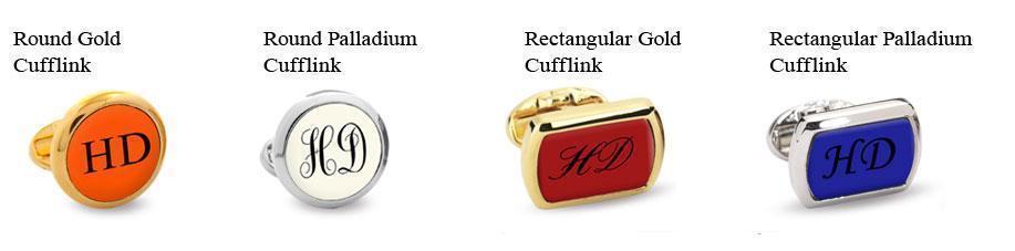 Halcyon Days Custom Monogram Enamel Cufflinks-Cufflinks-Sterling-and-Burke