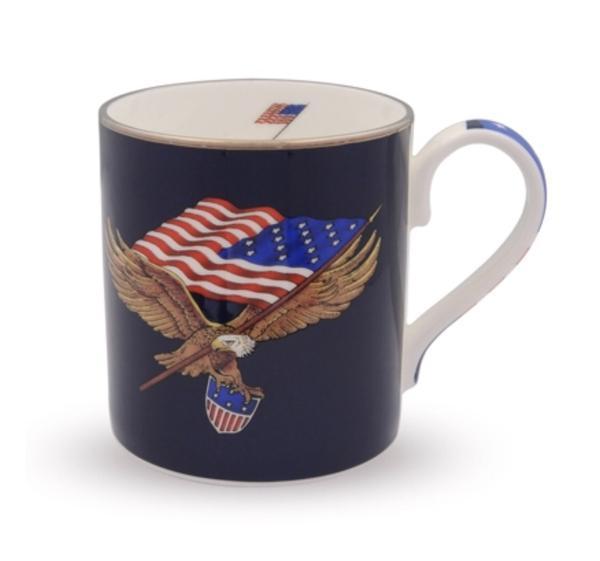 Halcyon Days Star Spangled Banner Cufflinks in Gold-Enamel Cufflinks-Sterling-and-Burke