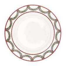 Halcyon Days Christmas | Vintage Christmas Garland Bone China Charger Plate | 13" Charger Plate | Retired