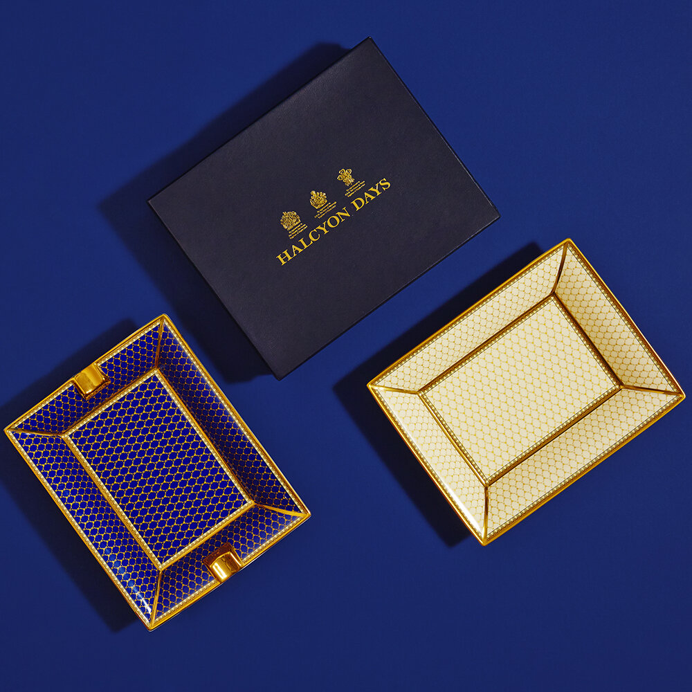 Halcyon Days Antler Trellis Ashtray in Black | Finest Qality Elegant Cigar Ashtray