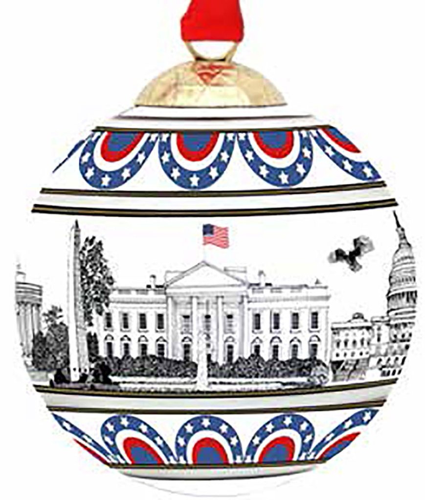 Halcyon Days Patriotic | Washington DC Skyline | Bauble Christmas Tree Ornament