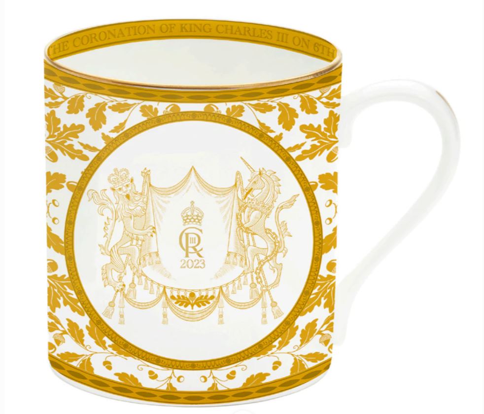 Halcyon Days | King Charles III | Coronation Celebration Gold Mug