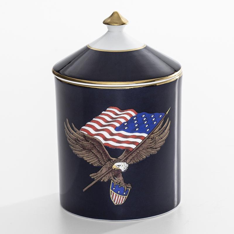 Halcyon Days Patriotic | Star Spangled Banner Box with Lid | Fine Bone China
