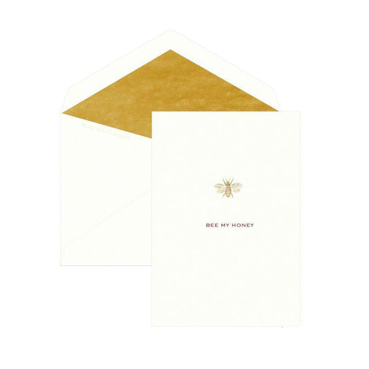 Bee My Honey; Engraved Single Card by Dempsey & Carroll-Stationery-Sterling-and-Burke