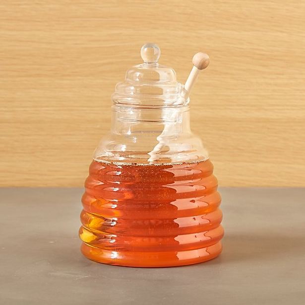 Glass Honey Pot No.2 | Bespoke Production | Engraved Message | Made in USA | Studio Burke Corporate Gifting