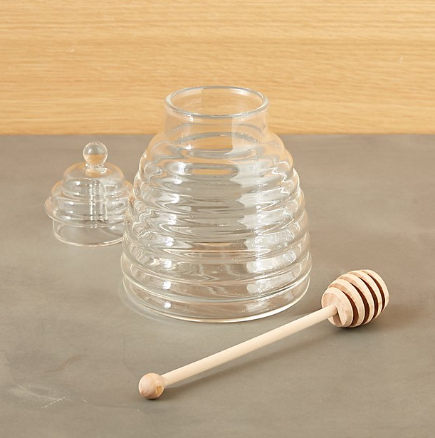 Glass Honey Pot No.2 | Bespoke Production | Engraved Message | Made in USA | Studio Burke Corporate Gifting