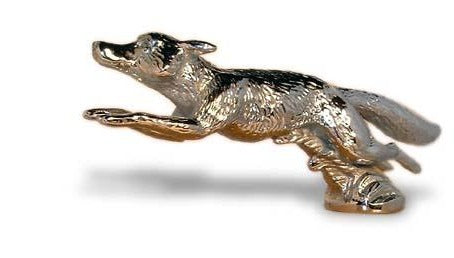 Hood Ornament | Running Fox | Large | Mascot / Hood Ornament | 2 1/2 by 6 Inches | Made in England-Hood Ornament-Sterling-and-Burke