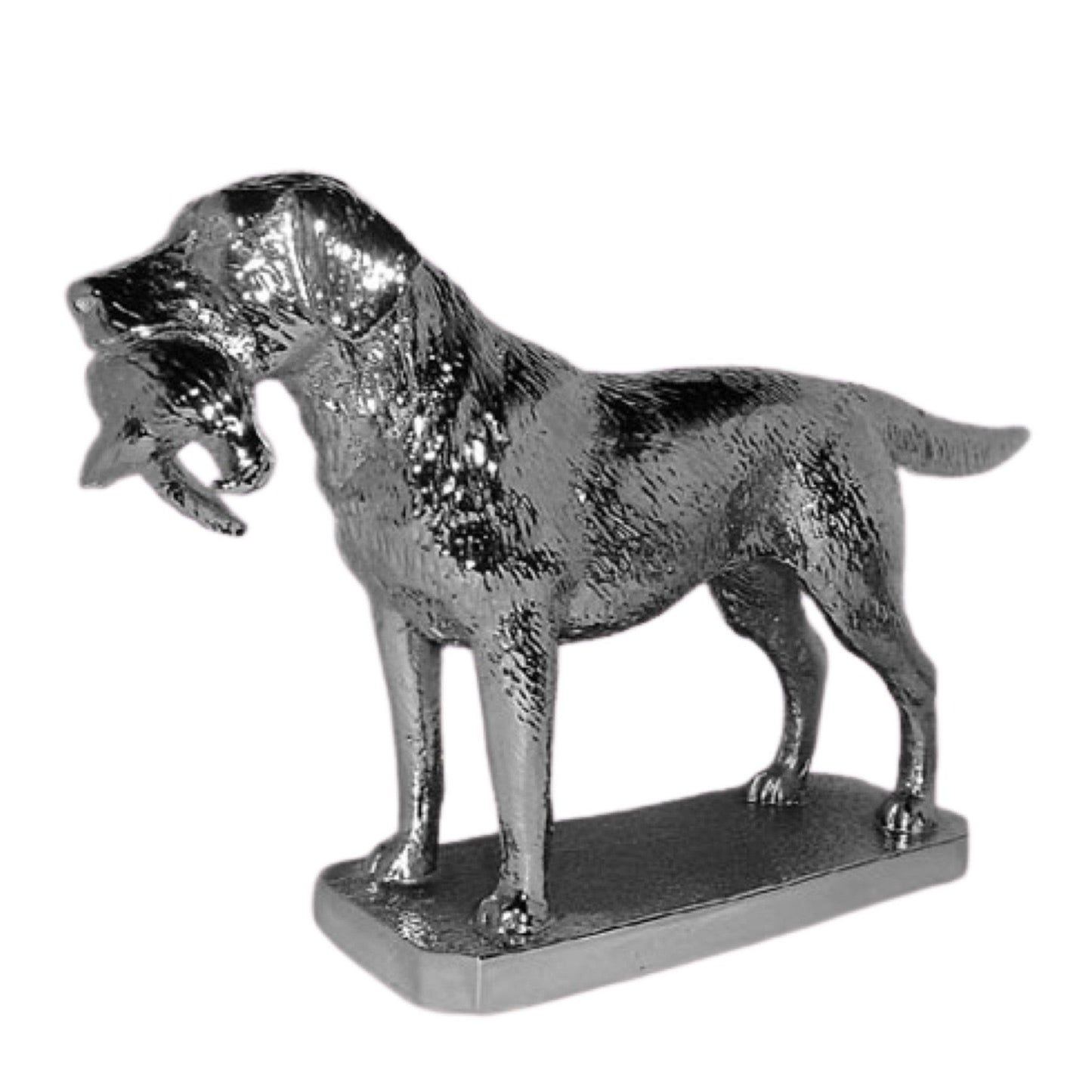 Mascot Hood Ornament | Queen Elizabeth's Labrador Retriever Dog with Pheasant | Car Mascot | 4 by 6 Inches | Made in England