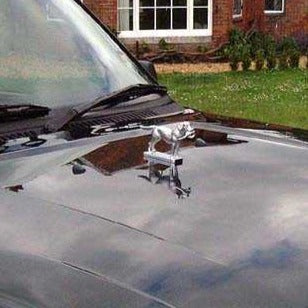 Mascot Hood Ornament | Queen Elizabeth's Labrador Retriever Dog with Pheasant | Car Mascot | 4 by 6 Inches | Made in England