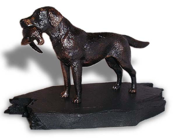 Mascot Hood Ornament | Queen Elizabeth's Labrador Retriever Dog with Pheasant | Car Mascot | 4 by 6 Inches | Made in England