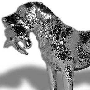 Mascot Hood Ornament | Queen Elizabeth's Labrador Retriever Dog with Pheasant | Car Mascot | 4 by 6 Inches | Made in England