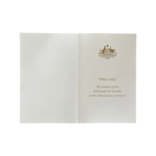 Australian Embassy | Diplomatic Program Cover | Foil Stamped Cover