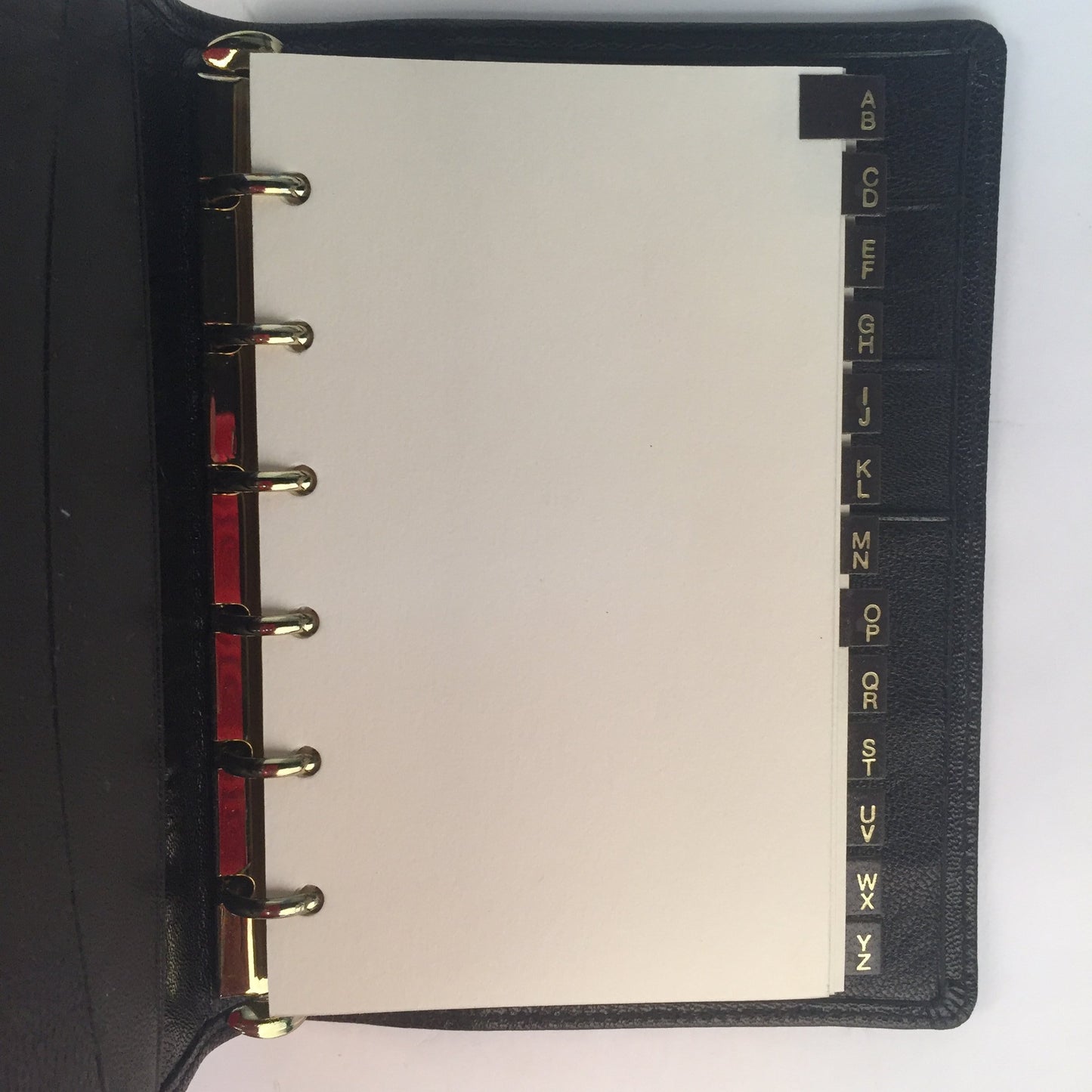 3 Ring Binder Address Book | Calf Leather | 6 by 3 Inches | Scarlet, Black, Brown, and Navy | Made in England | Charing Cross-Address Book-Sterling-and-Burke