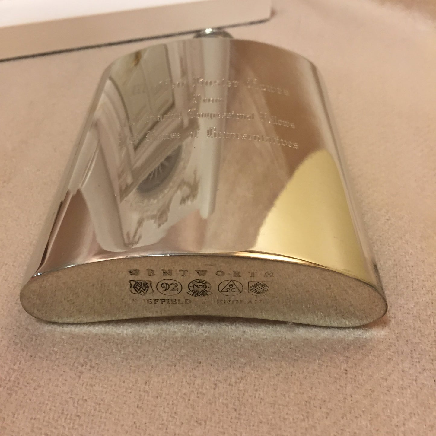 Pewter Flask | 6 Oz | Curved Flask | Hip Flask | Flat Top | Solid Pewter Hip Flask | Engraves Beautifully | Made in England-Flask-Sterling-and-Burke