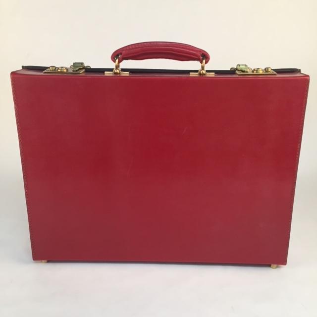 3.5 Inch Lid Over Body Attache Case | Hand Stitched | Red English Bridle Leather | Sterling and Burke-Attache-Sterling-and-Burke