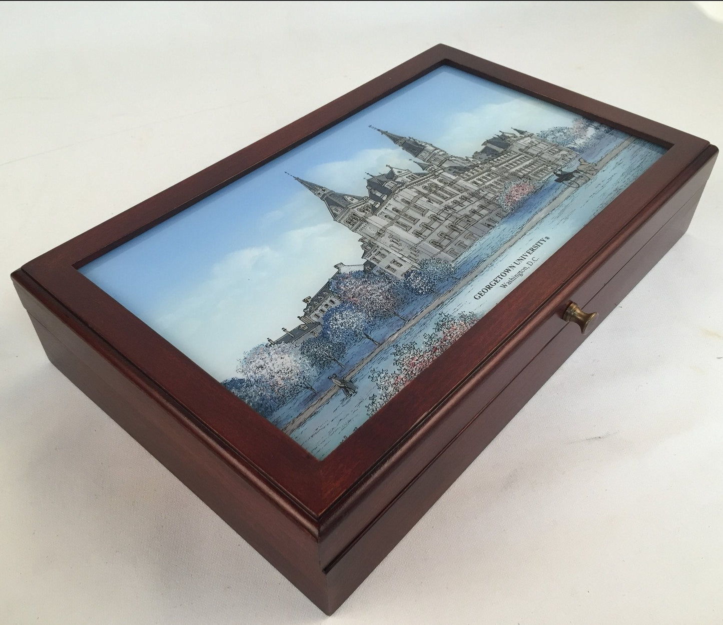Georgetown University | Large Desk Box | Sample-Desk Accessory-Sterling-and-Burke