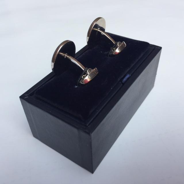 Halcyon Days Custom Monogram Enamel Cufflinks-Cufflinks-Sterling-and-Burke