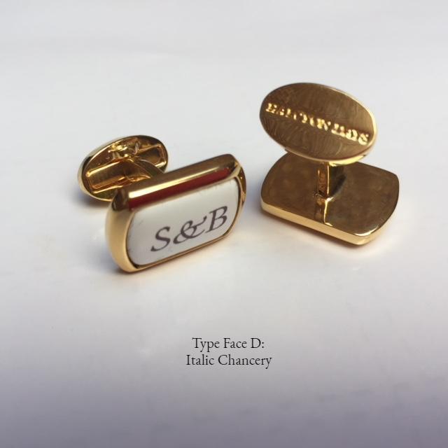 Halcyon Days Custom Monogram Enamel Cufflinks-Cufflinks-Sterling-and-Burke