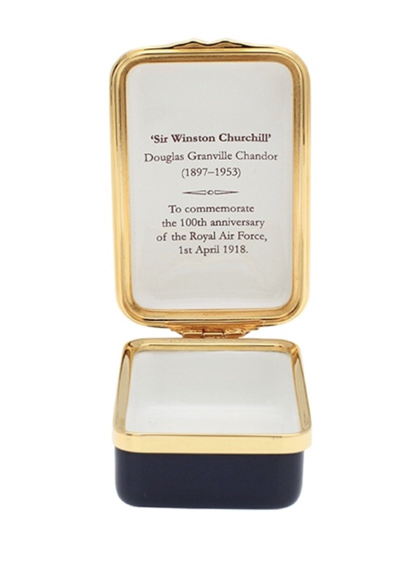 Halcyon Days Churchill Portrait by Chandor Enamel Box, Small-Enamel Box-Sterling-and-Burke