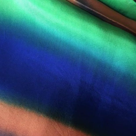 Hand Painted Silk Scarf | One of a Kind Multi-Color Art Scarf | Peacock Square | 44 by 44 Inch | Made in USA-SCARVES-Sterling-and-Burke