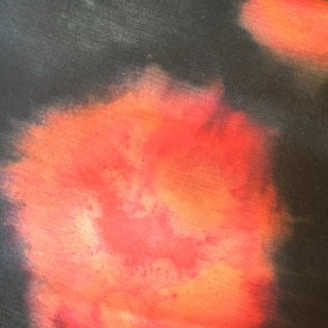 Hand Painted Silk Scarf | One of a Kind Orange Art Scarf | Jupiter Flower Silk Rectangle | 14 by 70 Inch | Made in USA-SCARVES-Sterling-and-Burke