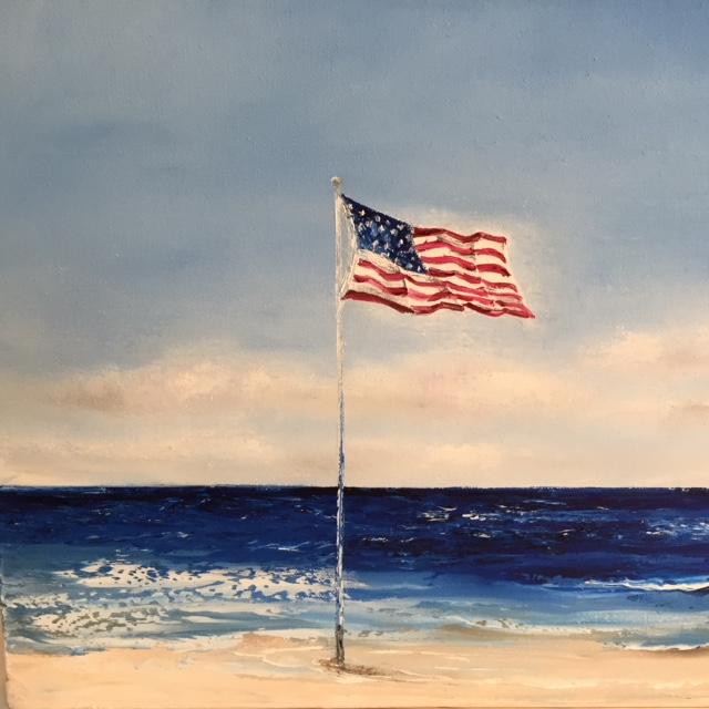 Commissioned Art | Original Oil Painting | Ocean and Lighthouse | Claire Howard | Single Horizontal Painting | 15 by 31 Inches-Oil Painting-Sterling-and-Burke