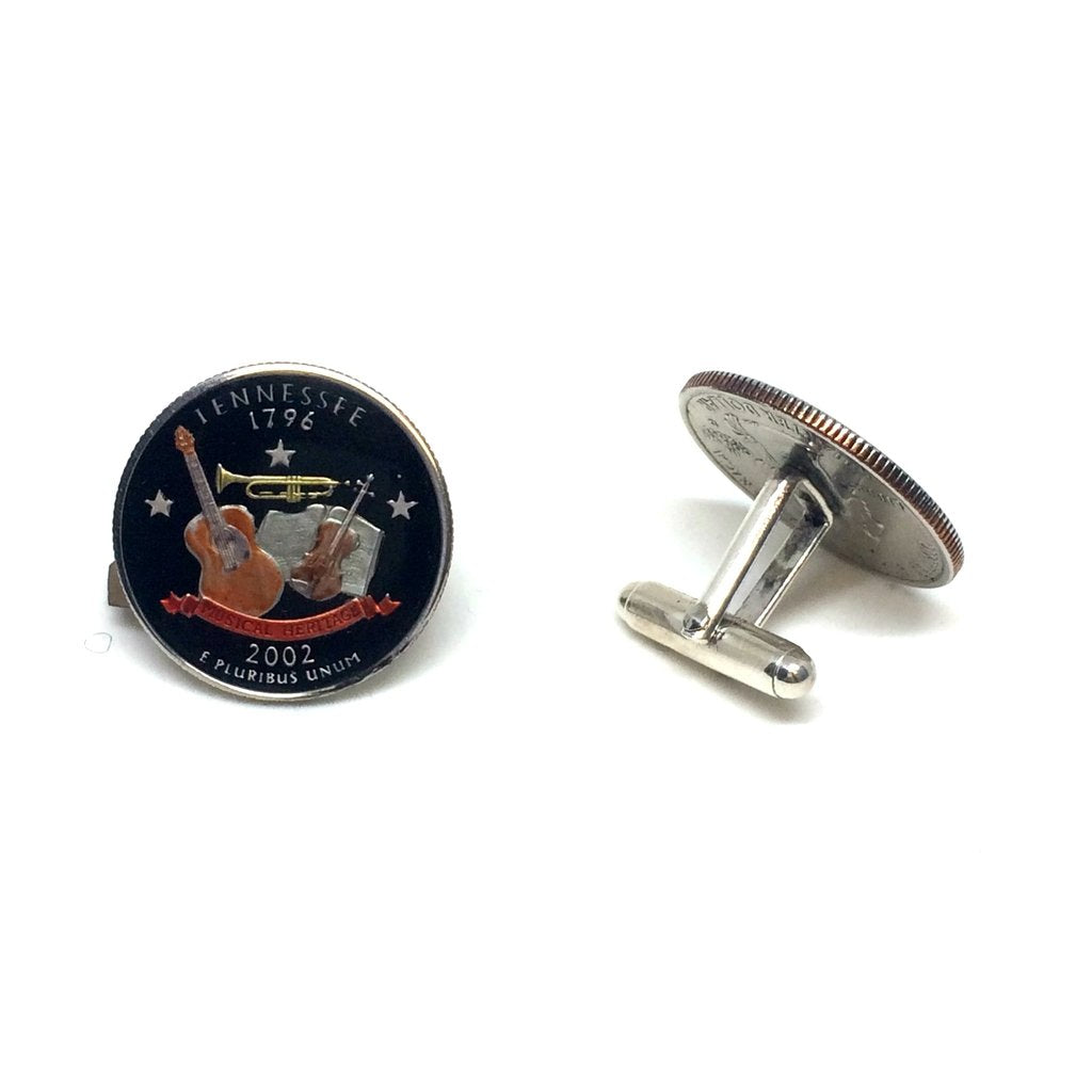 Tennessee Quarter Coin Cufflinks-Coin Cufflinks-Sterling-and-Burke