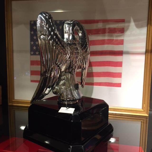 Patriotic Antique American Flag Eagle | Silver Plated Flag Topper | 7 " US Eagle | Business Gift-Antique Artifact-Sterling-and-Burke