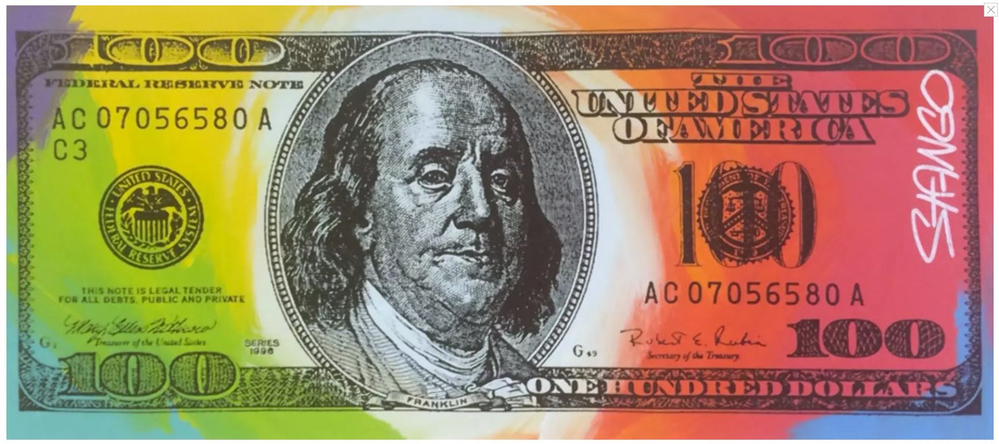 Painting by John Stango | Benjamin Franklin 100 Dollar Bill | USA Patriotic Artist | Washington, DC |