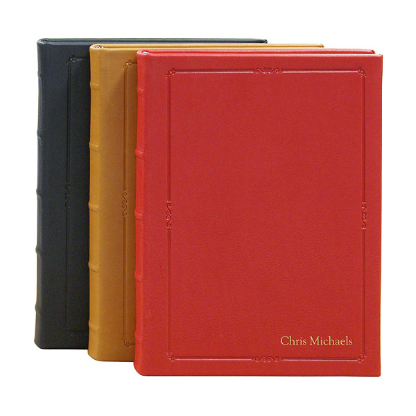 Journal Book | Hand Made in USA | 8 by 5.5 Inches | Hard Cover with Extra Tooling | Cow Hide Leather | Gilt Edges | Federal Blue