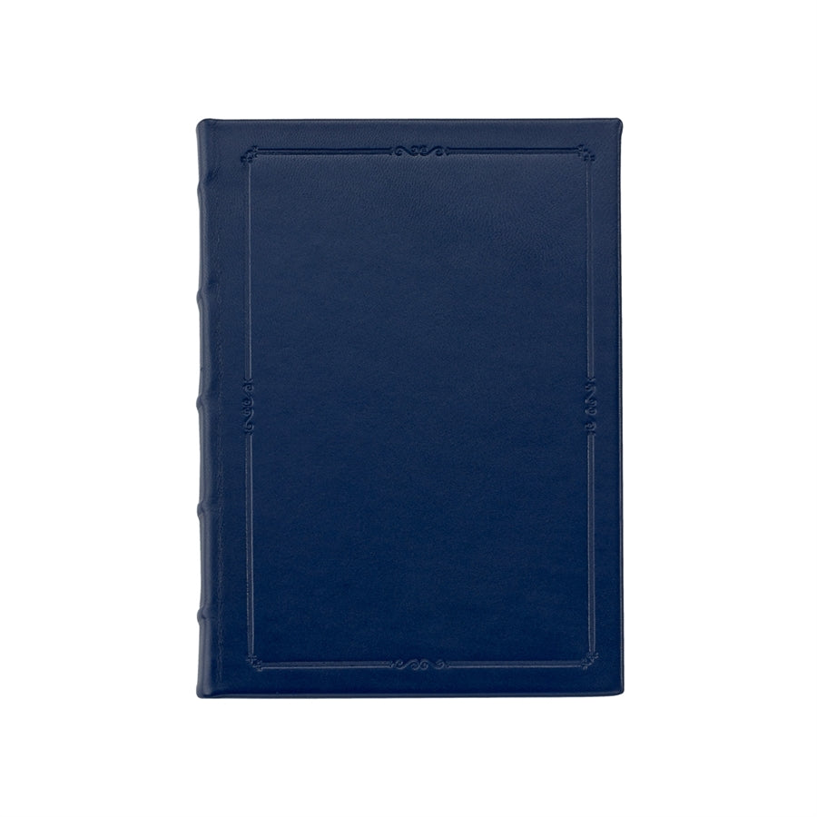 Journal Book | Hand Made in USA | 8 by 5.5 Inches | Hard Cover with Extra Tooling | Cow Hide Leather | Gilt Edges | Onyx Black