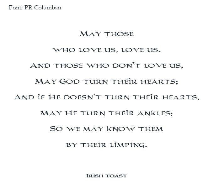 Bespoke Stationery | Kevin Cirilli | Irish Prayer | Off Set Printing