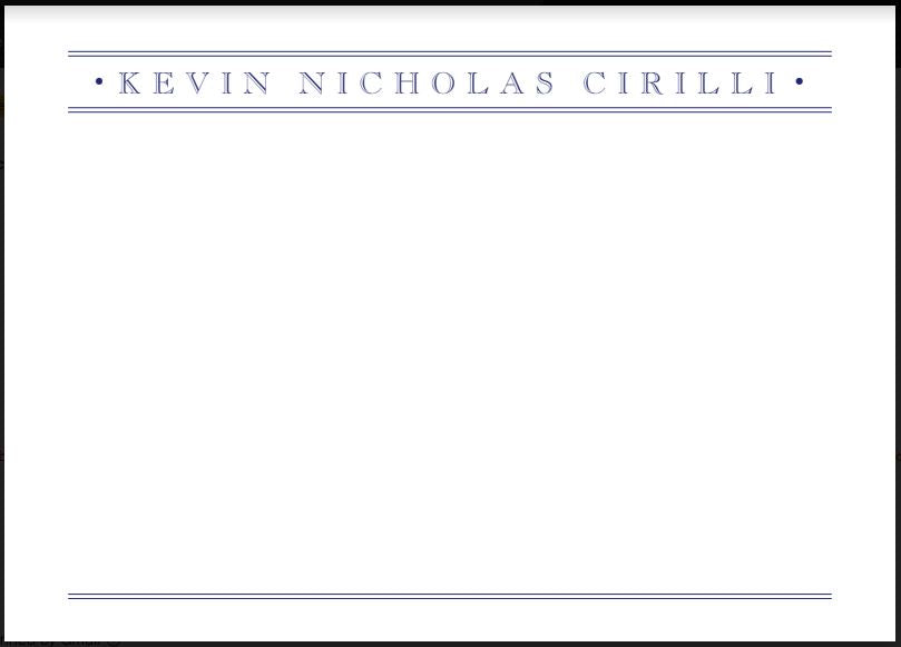 Bespoke Stationery | Kevin Cirilli | Large Correspondence Card & Envelope Sets | Hand Engraved