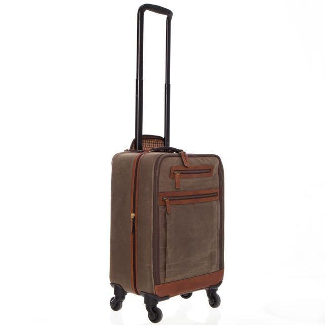 Emerson Waxed Canvas and Leather Wheeled Carry On-Korchmar Travel-Sterling-and-Burke