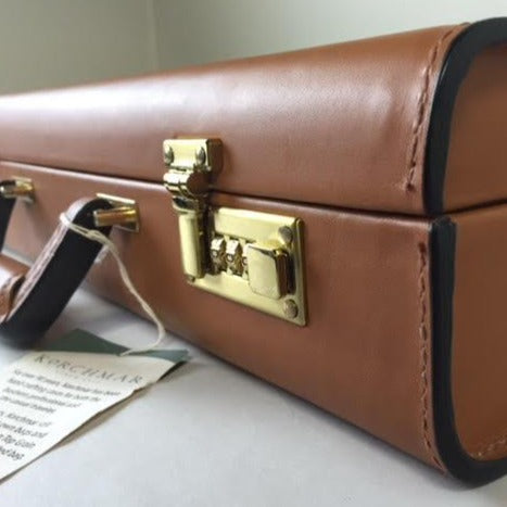 Attache Case | American Belting Leather | Monroe Classic | 4 Inch Leather Attache Brief Case | Monogram with Initials | Korchmar | Tan or Black-Attache-Sterling-and-Burke