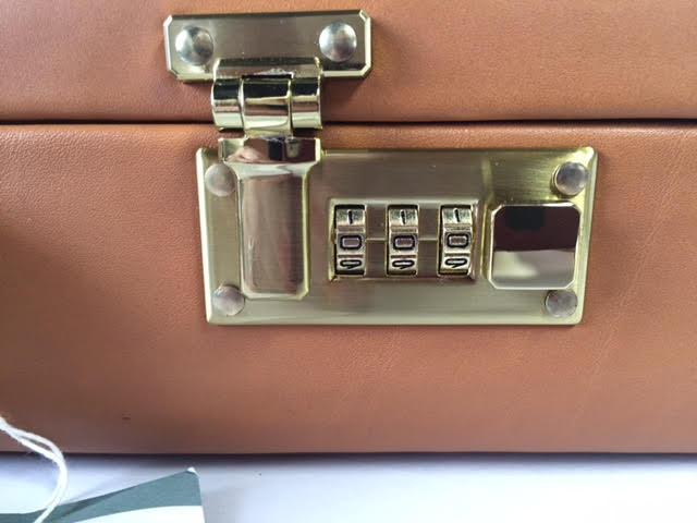 Attache Case | American Belting Leather | Monroe Classic | 4 Inch Leather Attache Brief Case | Monogram with Initials | Korchmar | Tan or Black-Attache-Sterling-and-Burke