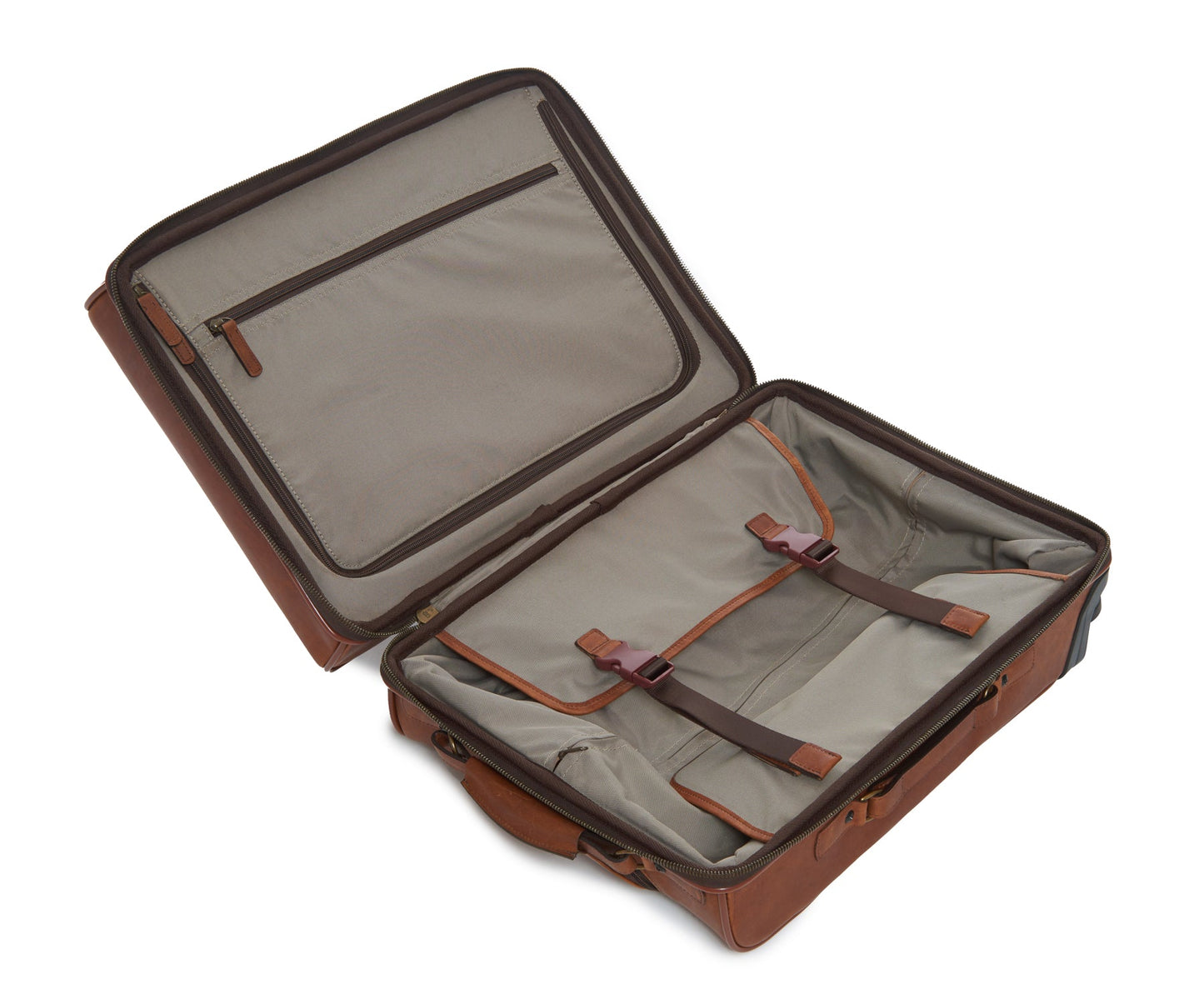 Leather Luggage | Hudson Leather Wheeled Luggage | Korchmar Leather | Initials Included