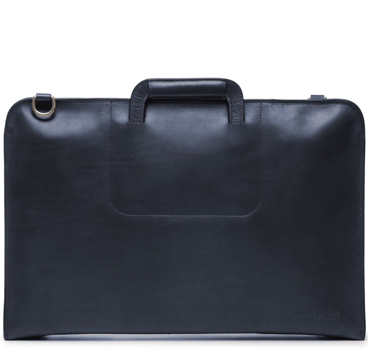 The Jackson 17" Leather Brief Bag with Zipper | Full Grain Leather | Korchmar | London Tan Leather with Nickel Fittings