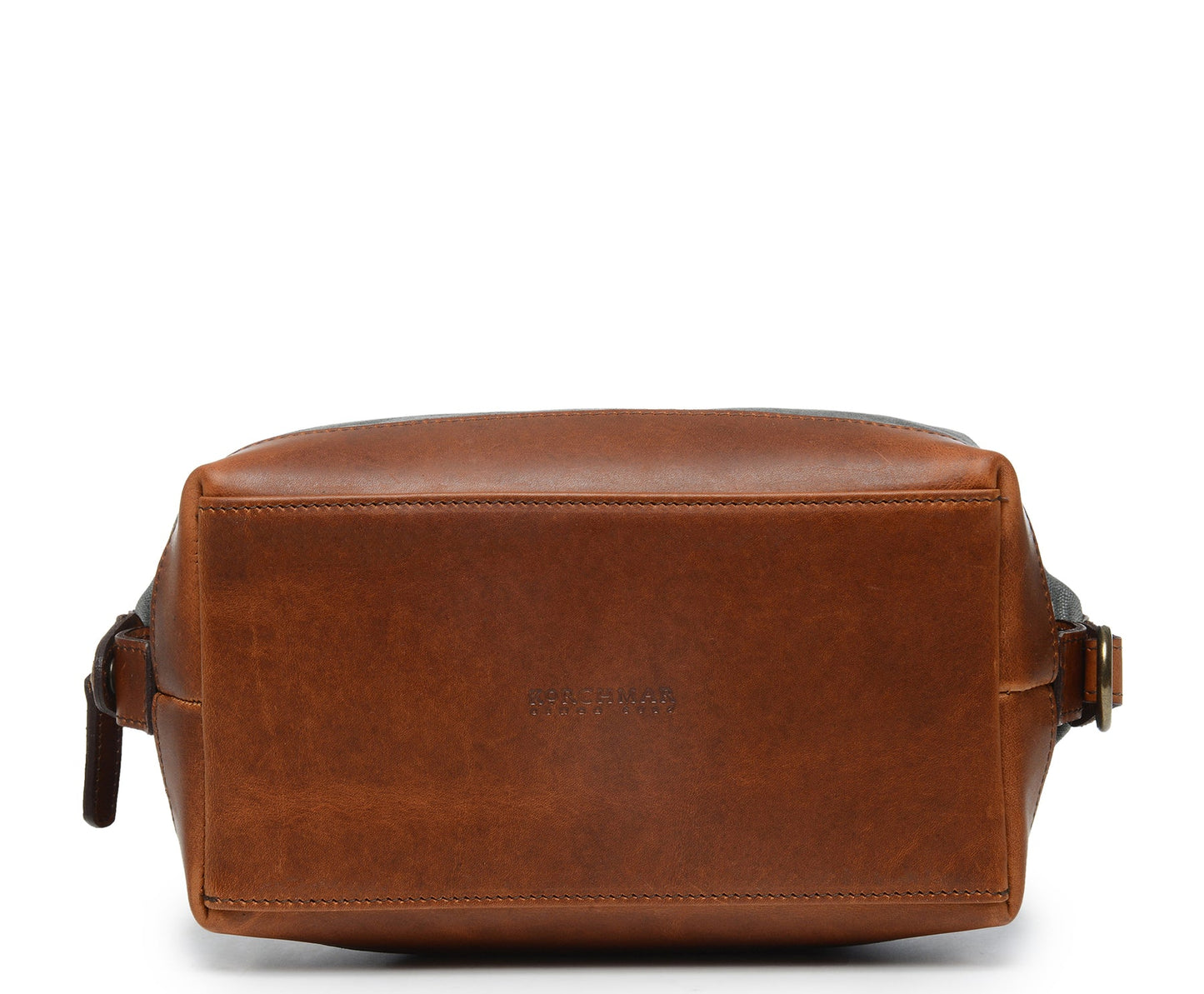Ryder | Waxed Cotton Canvas Dopp Kit | Zipper Toilet Kit | Travel Bag with Leather Trim | Korchmar