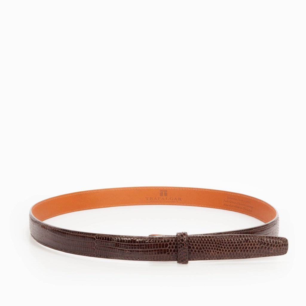 Genuine Java Lizard, 1 Inch Belt Strap, Brown-Belt Strap-Sterling-and-Burke
