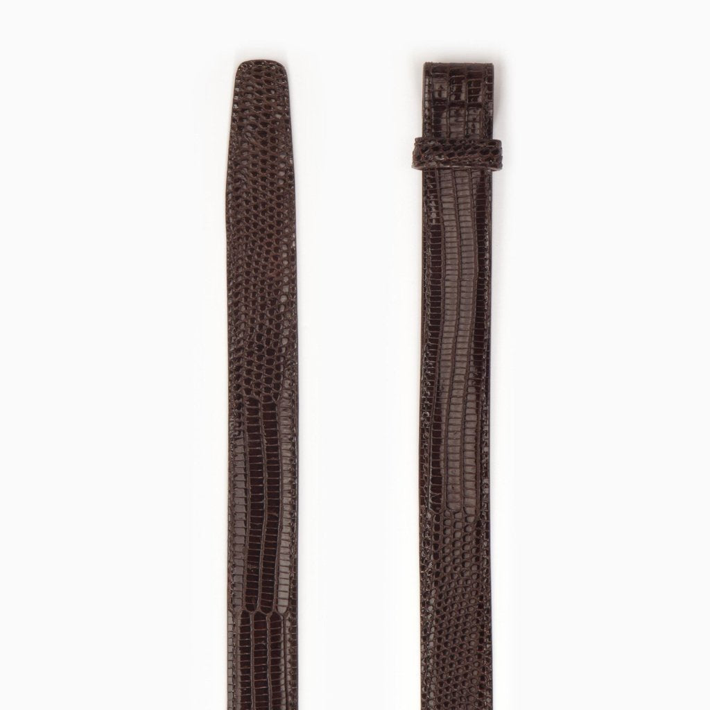 Genuine Java Lizard, 1 Inch Belt Strap, Brown-Belt Strap-Sterling-and-Burke